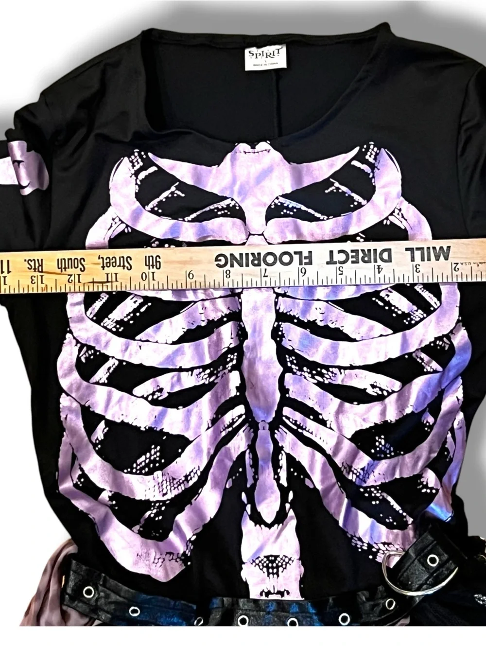 spirit halloween punk skeleton Cos play *Dress Only - Black Purple Leopard D-3